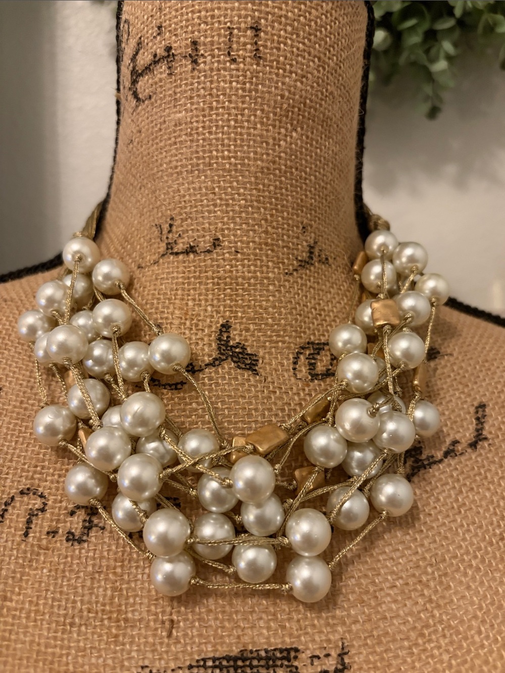 Gardenia Jewelry Multi Strand Glass simulated Pearls